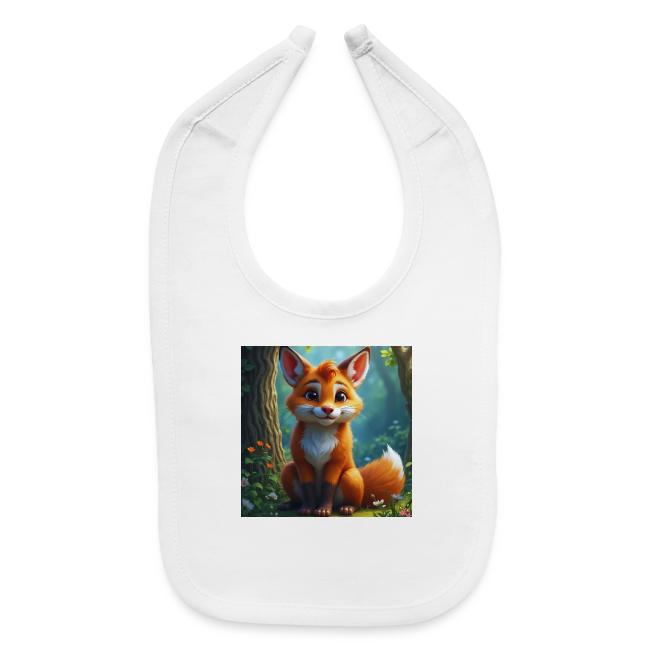 Magical fantasy fox in enchanted forest scene