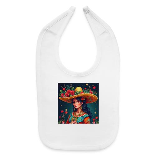 Mexican Design, Regional Mexican Charro Woman - Baby Bib