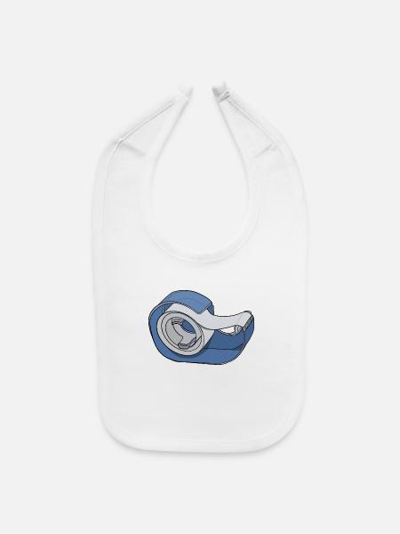Adhesive tape in a dispenser - Baby Bib - white - Front