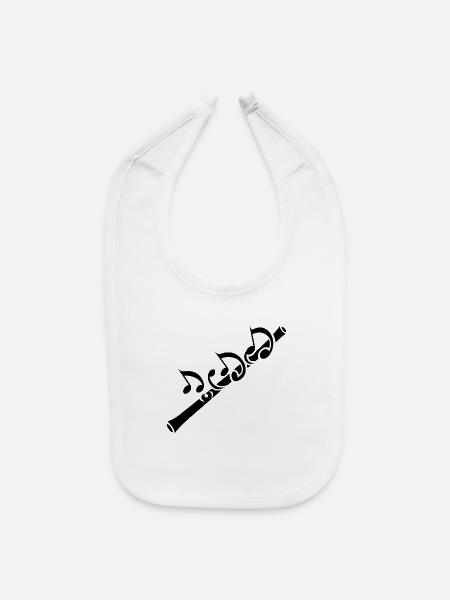 Flute Music - Baby Bib - white - Front