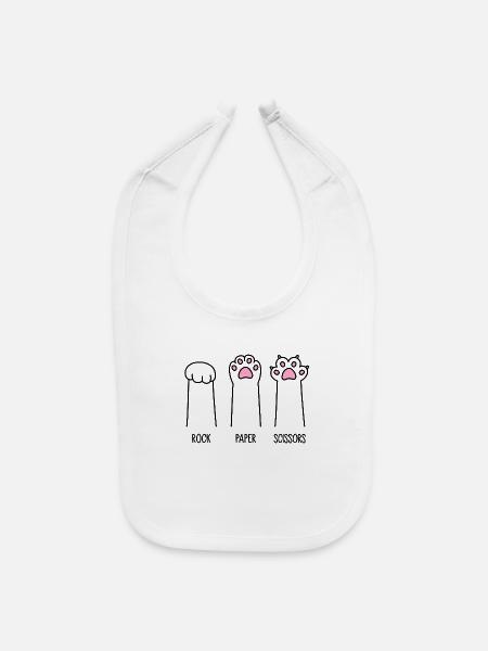 Rock Paper Scissors - Baby Bib - white - Front