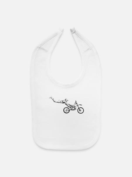Airborne Moto Stunt Rider - Baby Bib - white - Front