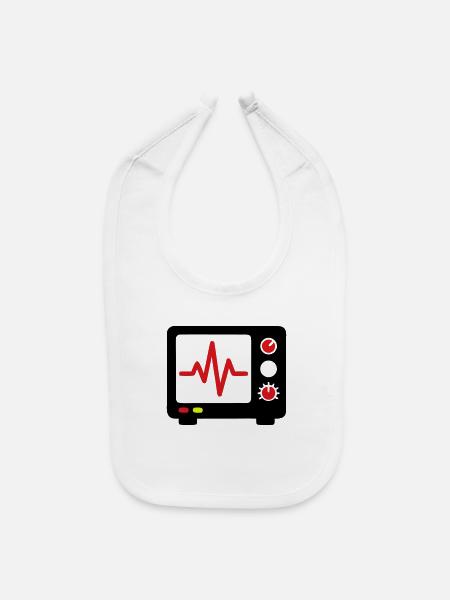 ECG Monitor Heart Rate Medical - Baby Bib - white - Front