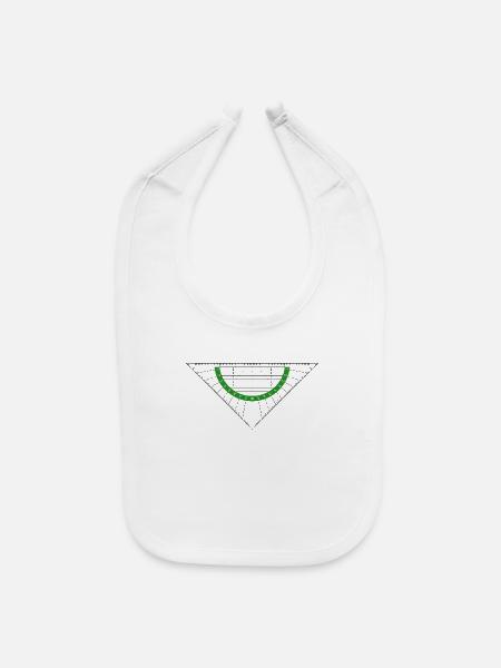 protractor triangle - Baby Bib - white - Front