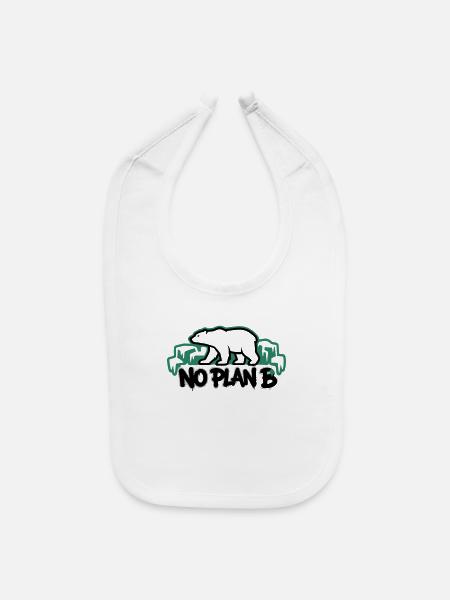 Polar Bear No Plan B Logo - Baby Bib - white - Front
