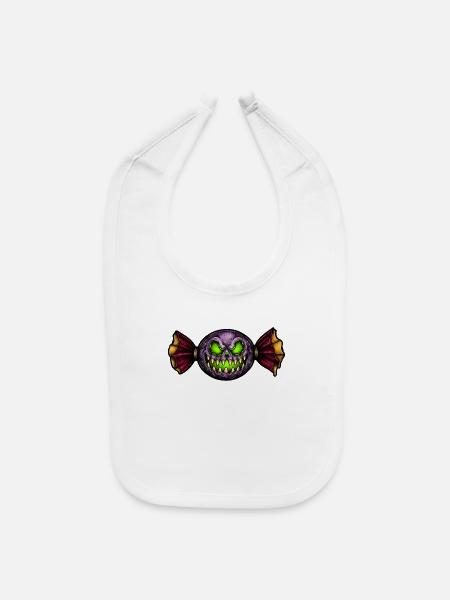 Horror Monster Candy Skull Halloween - Baby Bib - white - Front