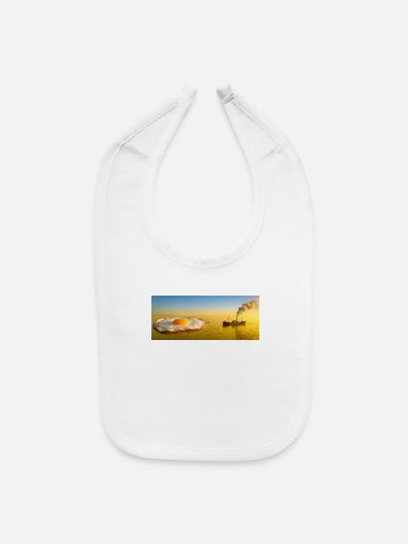 Fried Egg Island - Baby Bib - white - Front