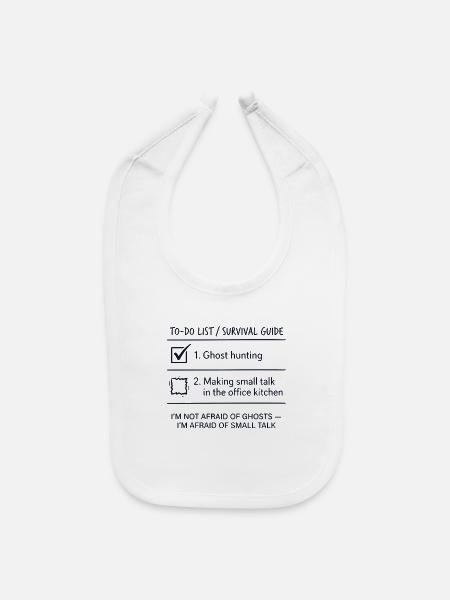 Halloween Small Talk Ghostly To-Do Survival - Baby Bib - white - Front
