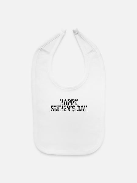 Happy Father's Day Dad and Child Silhouette Typogr - Baby Bib - white - Front