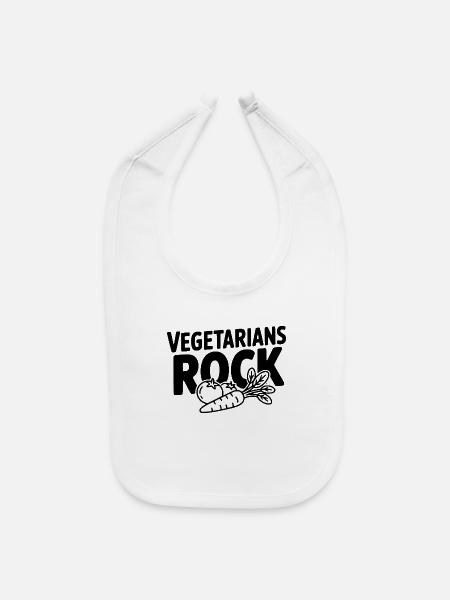 Vegetarians Rock - Baby Bib - white - Front