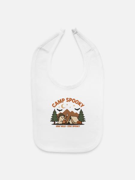 Camp Spooky – Stay Wild Stay Spooky Halloween - Baby Bib - white - Front