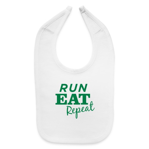Run Eat Repeat buttons medium - Baby Bib