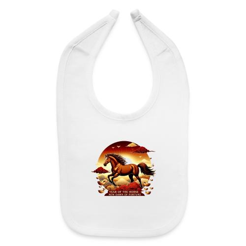 Year of the Horse Sunrise T Shirt, Lunar New Year - Baby Bib