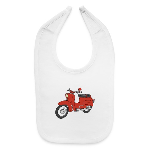 Schwalbe, ibiza-red scooter from GDR - Baby Bib