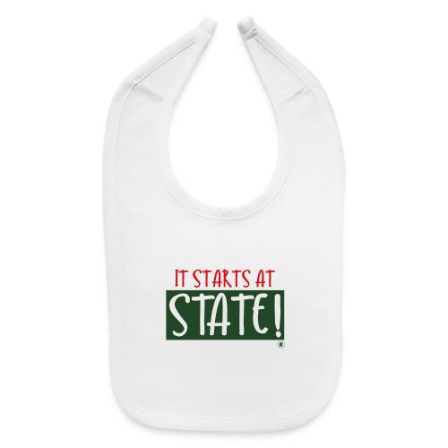 It Start at STATE! - Red Green Block - Baby Bib