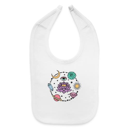 Healing Crystal, Moon, Flower, Sun - Baby Bib