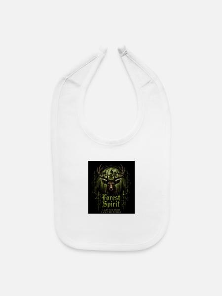 Forest Spirit Deer - Baby Bib - white - Front