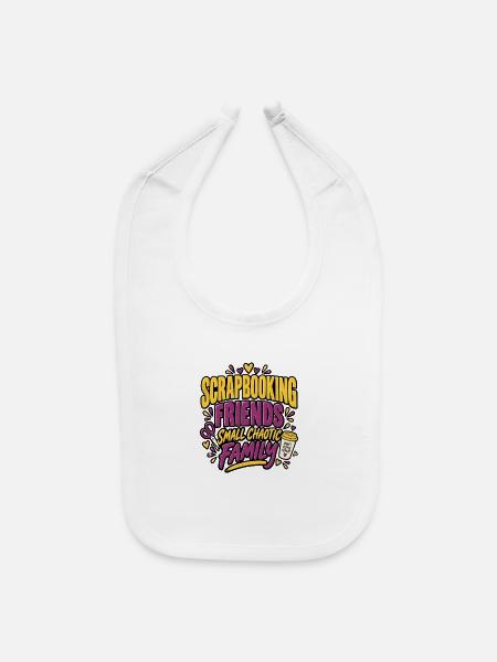 Scrapbooking Friends Small Chaotic Family - Baby Bib - white - Front