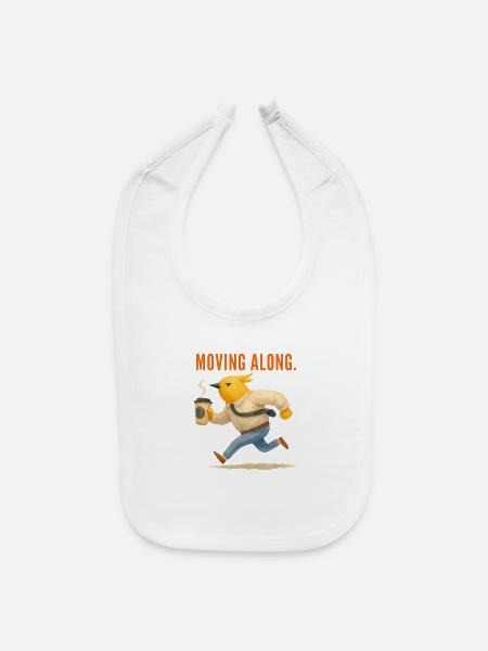 Moving Along Bird - Baby Bib - white - Front