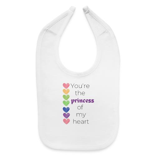 Princess of My Heart (black text) - Baby Bib