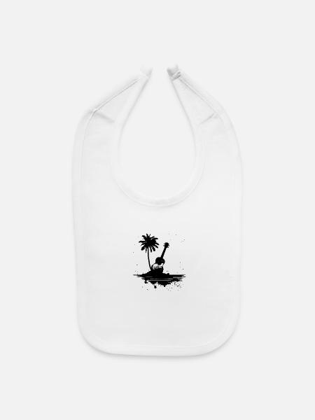 Ukulele Drawing - Baby Bib - white - Front