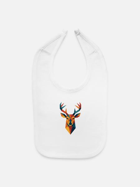 Vibrant Stag - Baby Bib - white - Front
