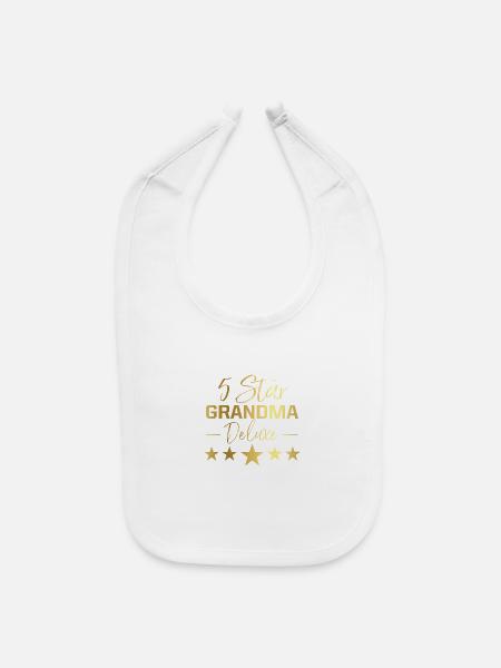 Cinq étoiles Grandma Deluxe Style Or Design - Bavette pour bébé - blanc - Devant