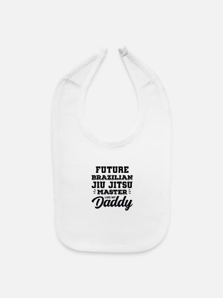 Brazilian Jiu Jitsu Dad and Kids - Baby Bib - white - Front