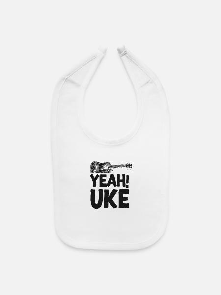 Hawaiian Ukulele Uke Yeah! Uke - Baby Bib - white - Front