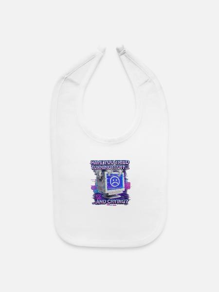 Neon Crying Monitor Meme - Baby Bib - white - Front