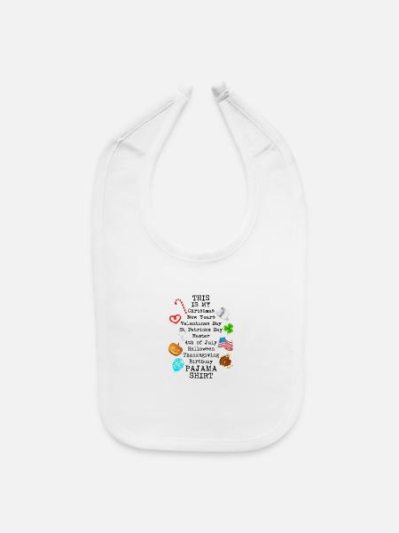 Ultimate Celebration Pajama Top Multi Holidays - Baby Bib - white - Front