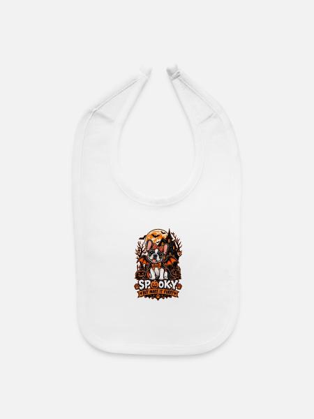 Spooky But Make It Furry Frenchie Halloween Shirt - Baby Bib - white - Front