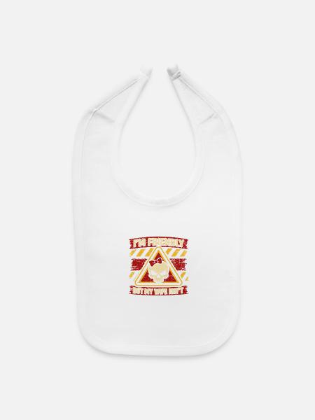 Im Friendly But My Wife Isnt Funny Husband Joke - Baby Bib - white - Front