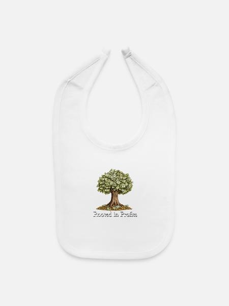 Money Tree Rooted in Profits Investing - Baby Bib - white - Front