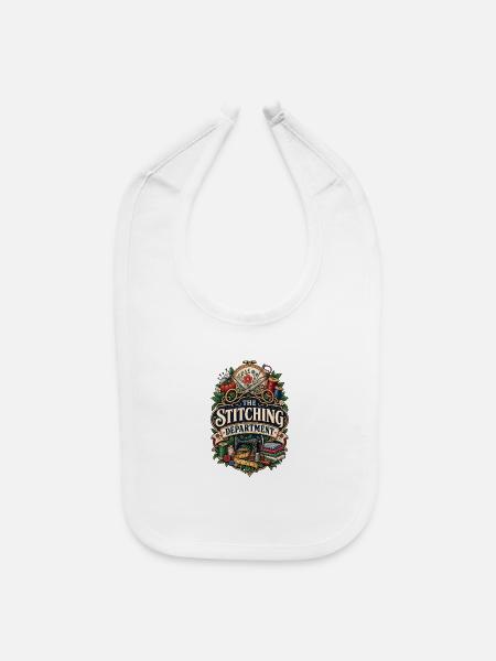 Stitching Department Emblem - Baby Bib - white - Front