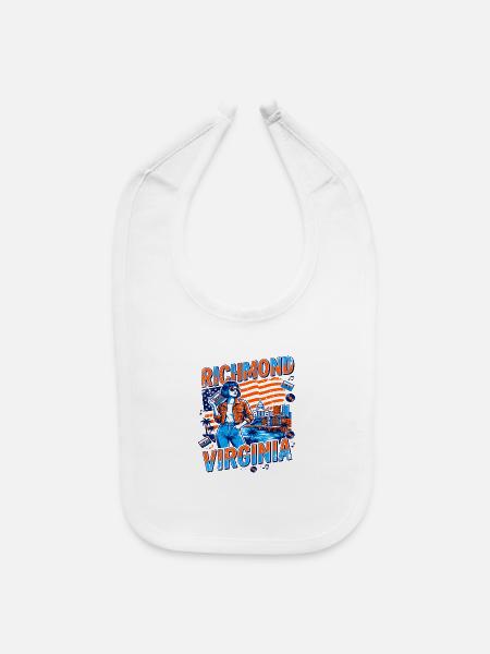 Retro Richmond Virginia American Flag Skyline - Baby Bib - white - Front