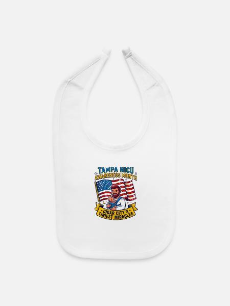 City Tampa NICU Awareness Month Tiniest Miracles - Baby Bib - white - Front