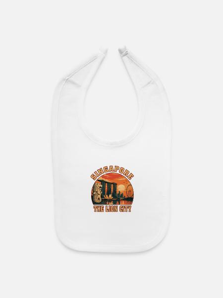 Singapore The Lion City Retro Vintage Tourist - Baby Bib - white - Front