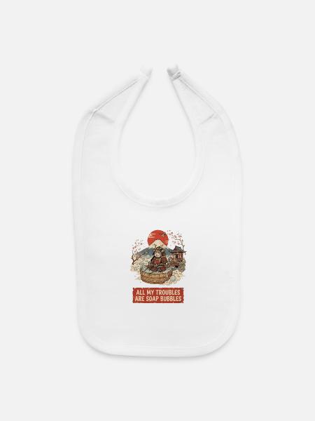 All My Troubles Are Soap Bubbles - Baby Bib - white - Front