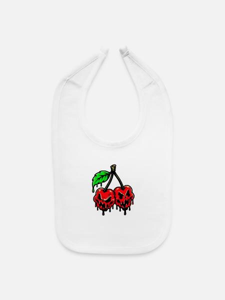 SPOOKY_CHERRIES - Baby Bib - white - Front