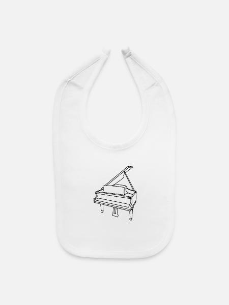 Piano Keyboard Player - Baby Bib - white - Front