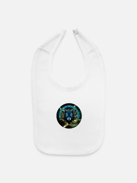 Eyes of the Wilderness Wolf - Baby Bib - white - Front