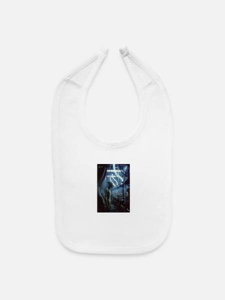 Alien in Neon Lab Pods - Baby Bib - white - Front
