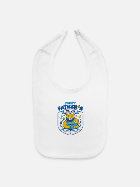 First Father's Day 2026 Best Cub Dad - Baby Bib - white - Front