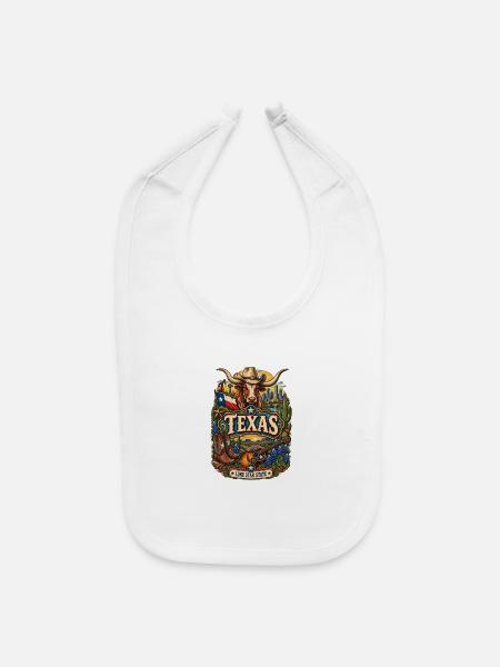 Vintage Texas Tattoo Style Lone Star State Illustr - Baby Bib - white - Front