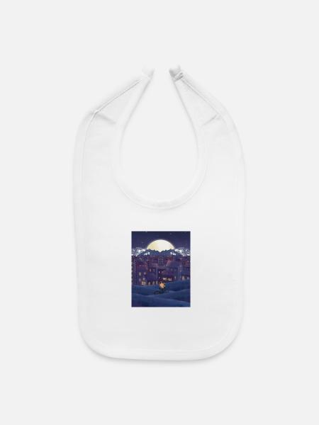Moonlit City Dreamride - Baby Bib - white - Front