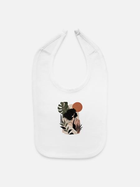 Monstera Silhouette - Baby Bib - white - Front