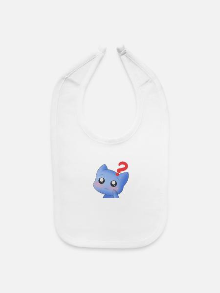 confused cat - Baby Bib - white - Front