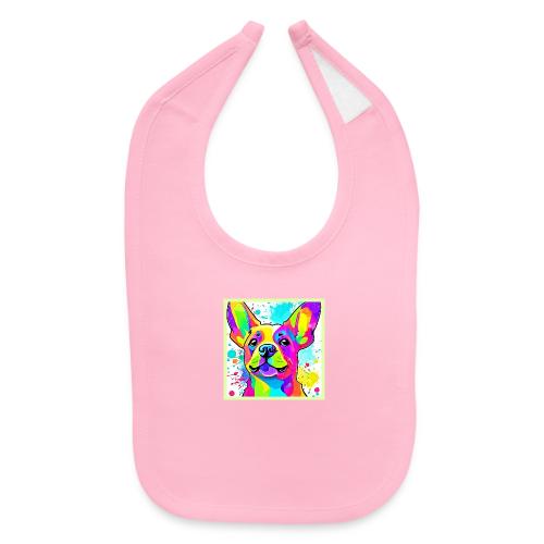Vibrant Frenchie Bulldog Puppy Art - Baby Bib