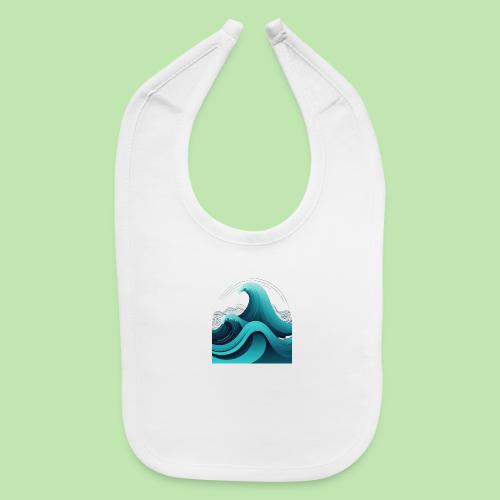 Dynamic Ocean Wave Illustration - Baby Bib